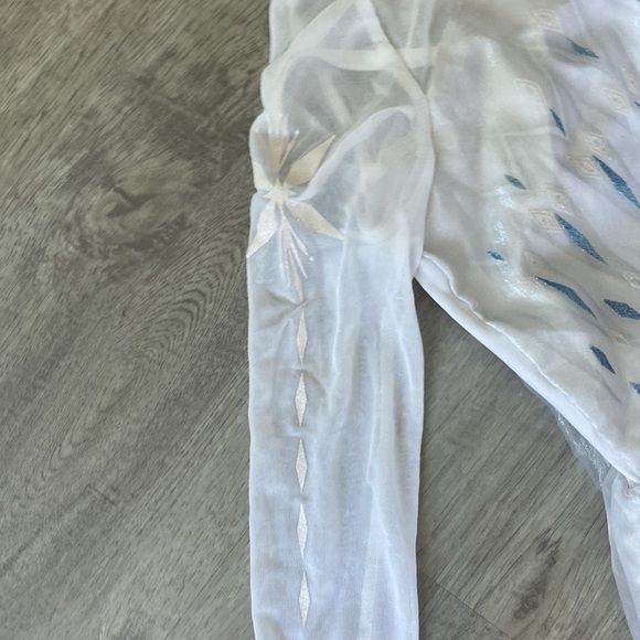 Disney Princess Frozen Elsa White dress gown size 7/8 - Picture 4 of 7